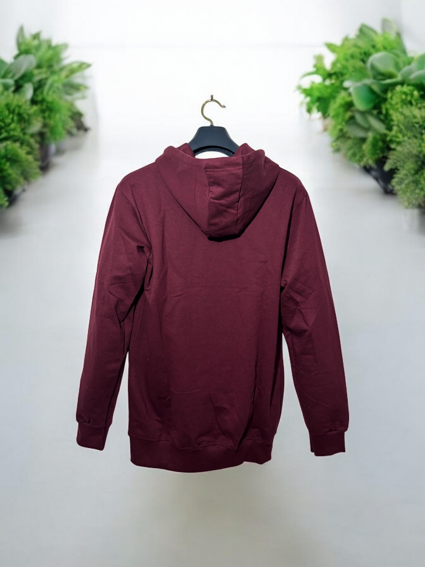 CUiTO™ Couple Maroon Cotton Printed  Hoodie 320 GSM