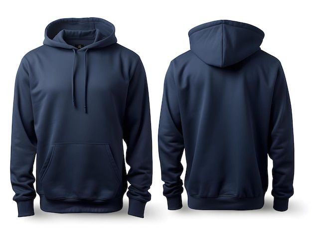 CUiTO™ Cotton Navy Blue Plain Hoodie 320 GSM