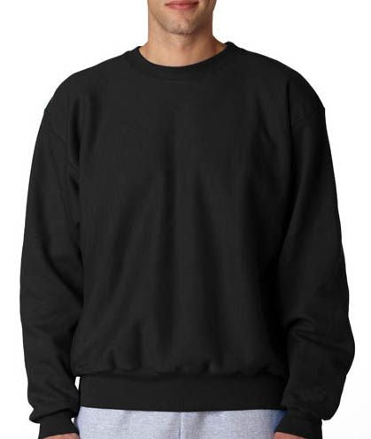 CUiTO™ Cotton Black Plain Sweat Shirt 320 GSM