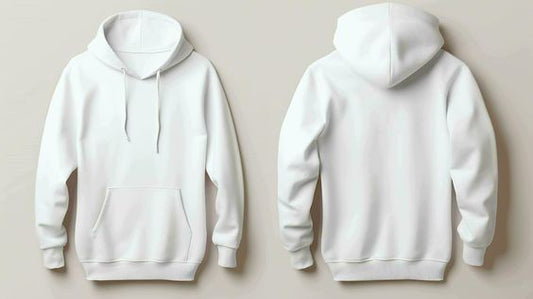 CUiTO™ Cotton White Plain Hoodie 320 GSM