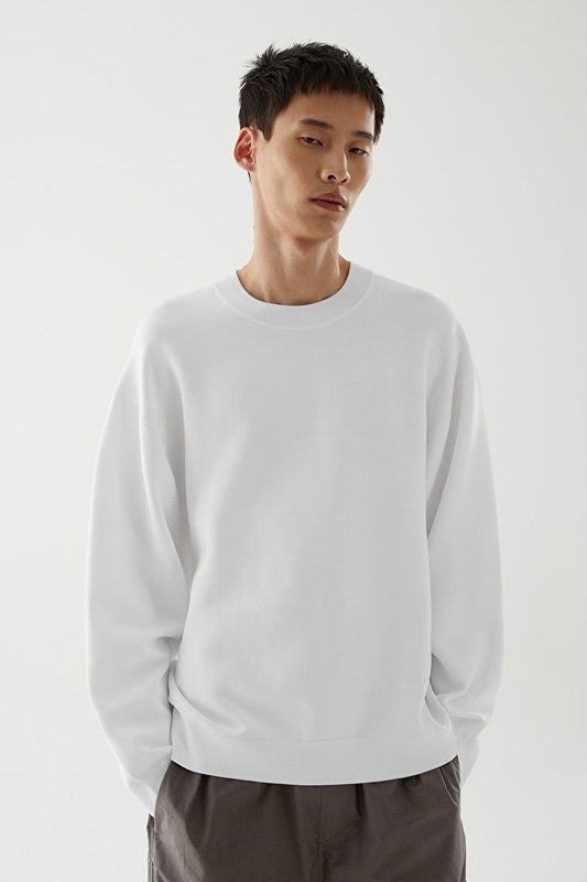 CUiTO™ Cotton White Plain Sweat shirt 320 GSM