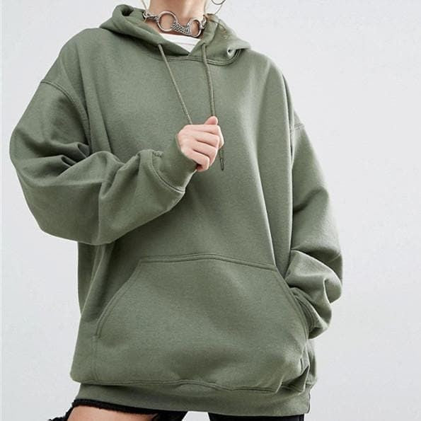 CUiTO™ Cotton Army Green Plain Hoodie 320 GSM